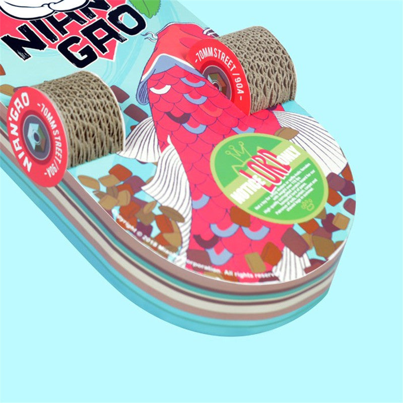 JMT-043082 Creative Skateboard Shape Cat Scratching Board Made of Corrugated Paper