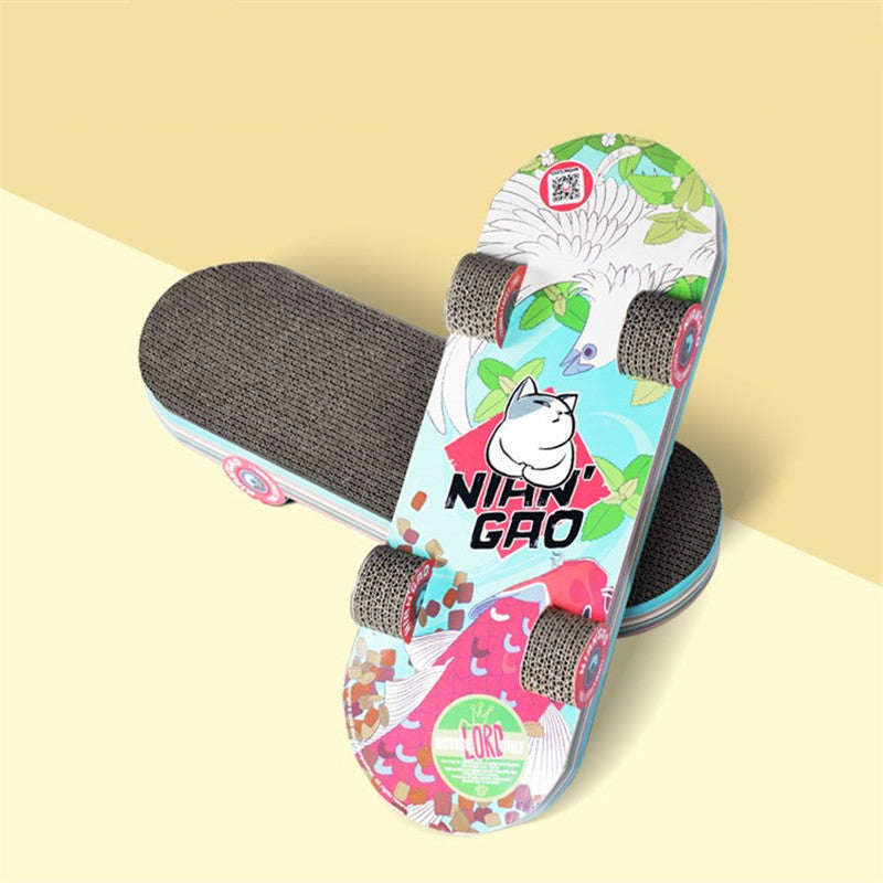 JMT-043082 Creative Skateboard Shape Cat Scratching Board Made of Corrugated Paper