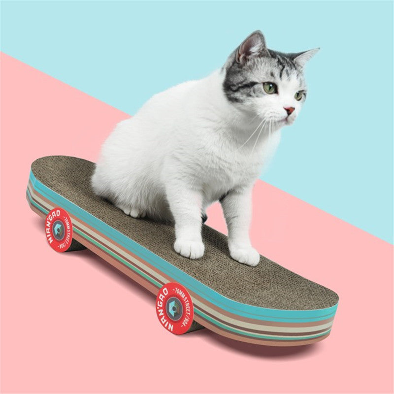 JMT-043082 Creative Skateboard Shape Cat Scratching Board Made of Corrugated Paper