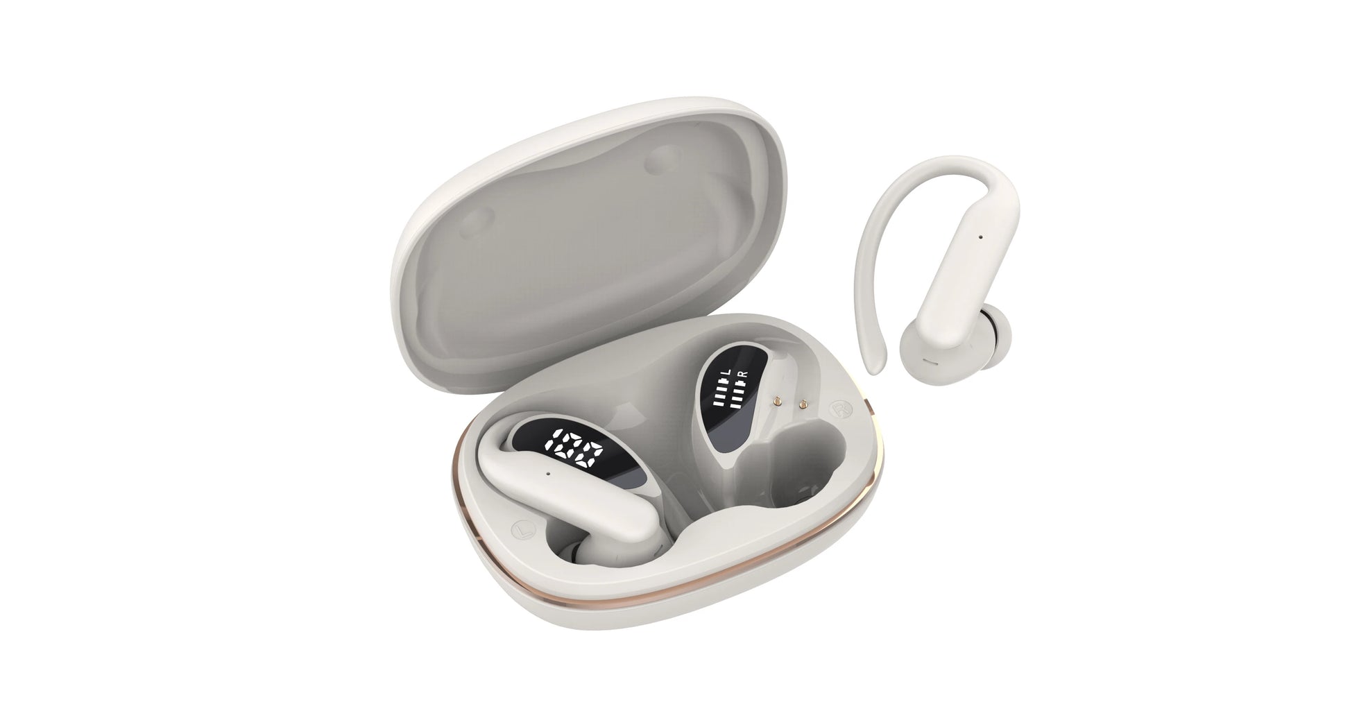 JMT-043082 True Wireless Stereo Earbuds with Active Noise Cancellation, HiFi Deep Bass, Waterproof Design, and LED Digital Display