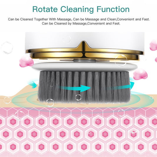 JMT-043466 Electric Rotating Multifunctional Face Washing Device with USB Charging and Deep Cleansing Brush Heads