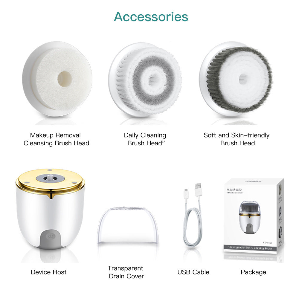 JMT-043466 Electric Rotating Multifunctional Face Washing Device with USB Charging and Deep Cleansing Brush Heads