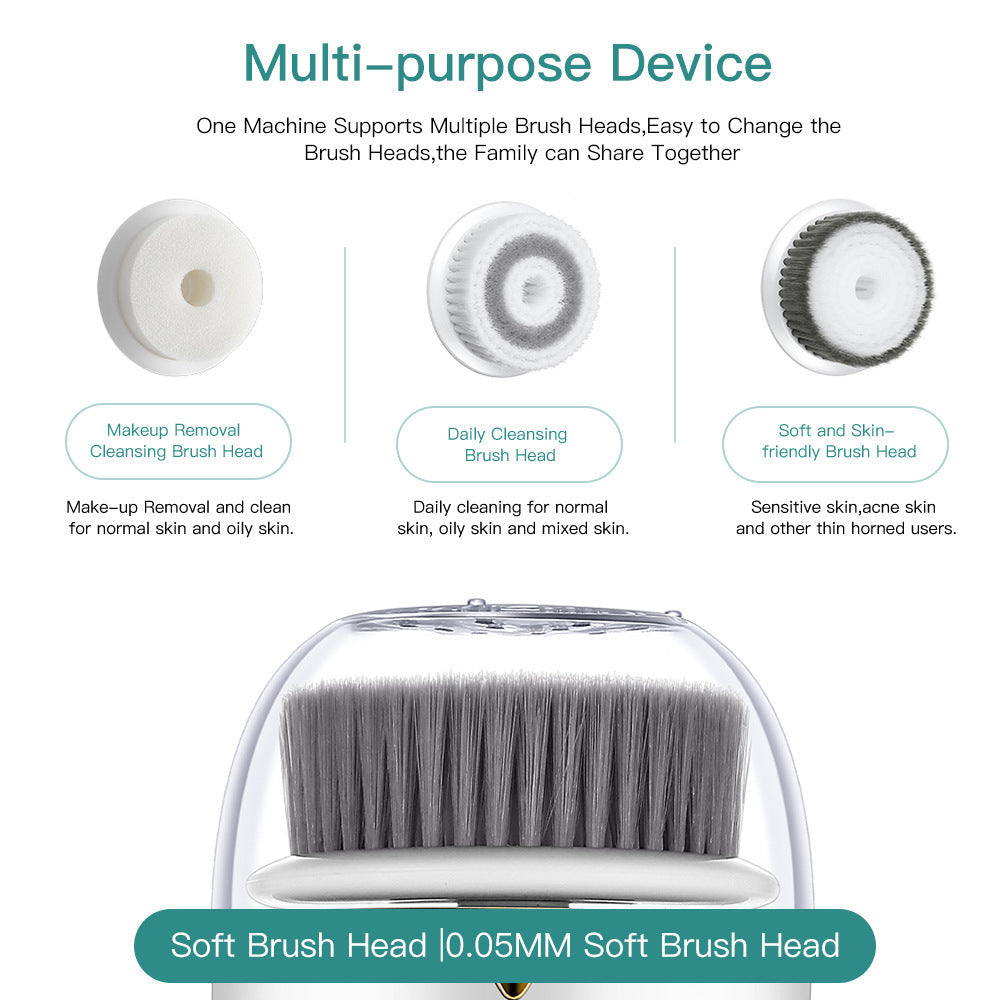 JMT-043466 Electric Rotating Multifunctional Face Washing Device with USB Charging and Deep Cleansing Brush Heads