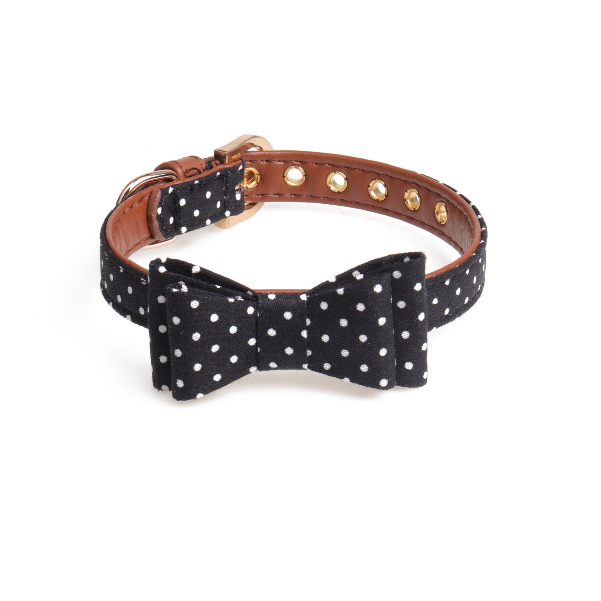 JMT-043722 Polka Dot Pet Bow Collar for All Seasons - S/M/L Adjustable Sizes