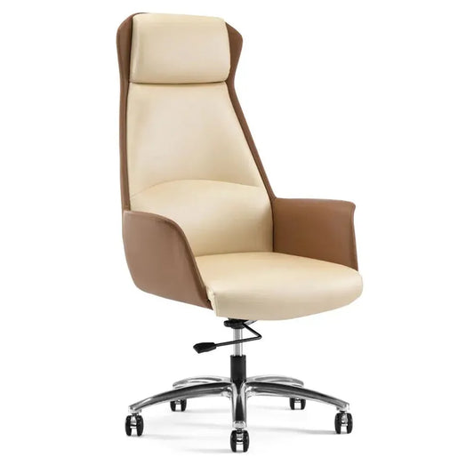 JMT-043978 Luxury Leather Swivel Office Chair with Armrests - Model JA-11601