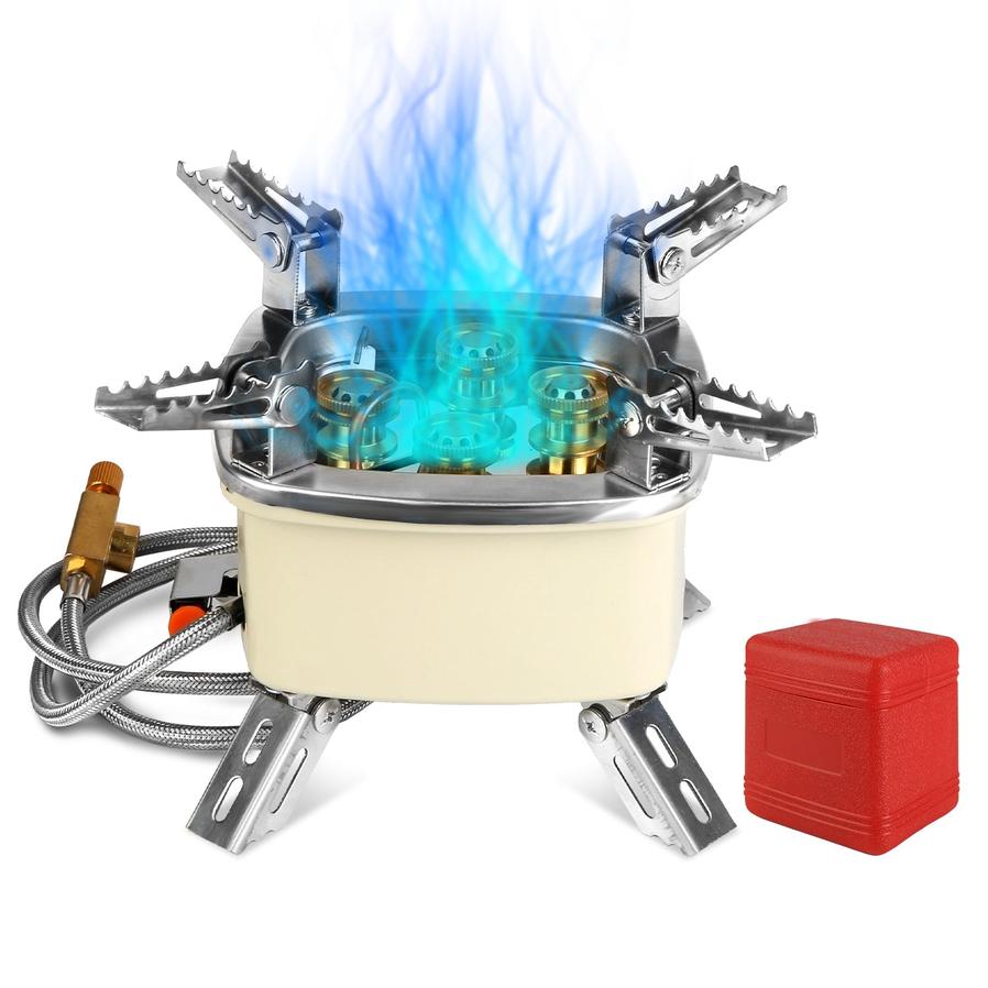 JMT-044106 13000W Portable Camping Stove with Five-Burner Design and Piezo Ignition for Outdoor Cooking
