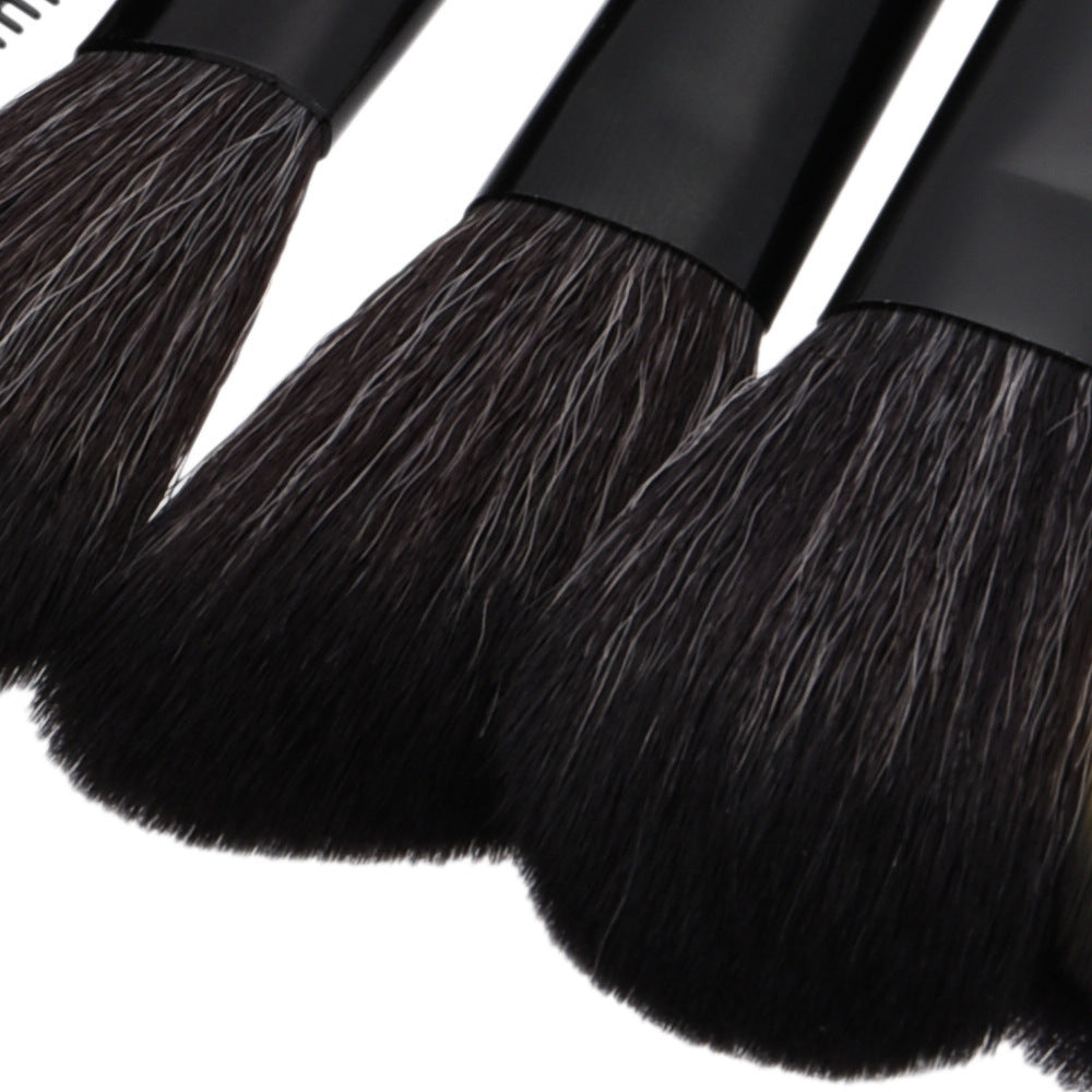 JMT-044490 Wood Handle Nylon Cosmetic Brush Set for Flawless Makeup Application
