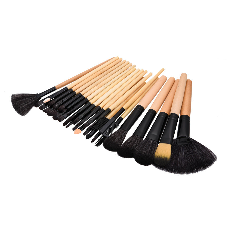 JMT-044490 Wood Handle Nylon Cosmetic Brush Set for Flawless Makeup Application