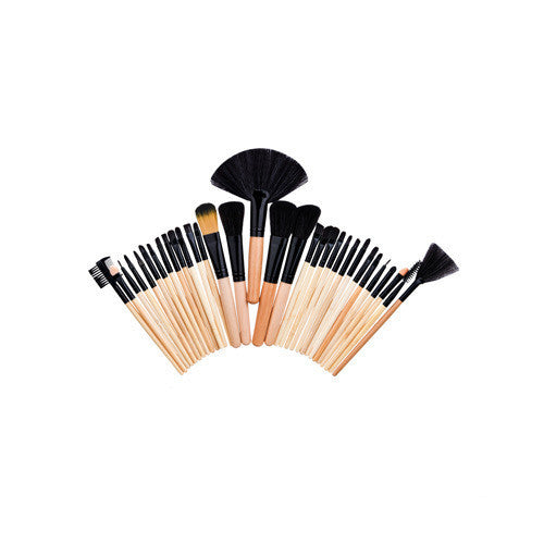 JMT-044490 Wood Handle Nylon Cosmetic Brush Set for Flawless Makeup Application