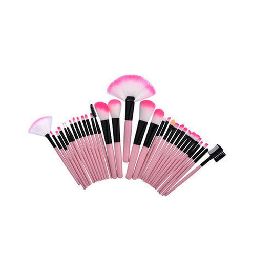 JMT-044490 Wood Handle Nylon Cosmetic Brush Set for Flawless Makeup Application