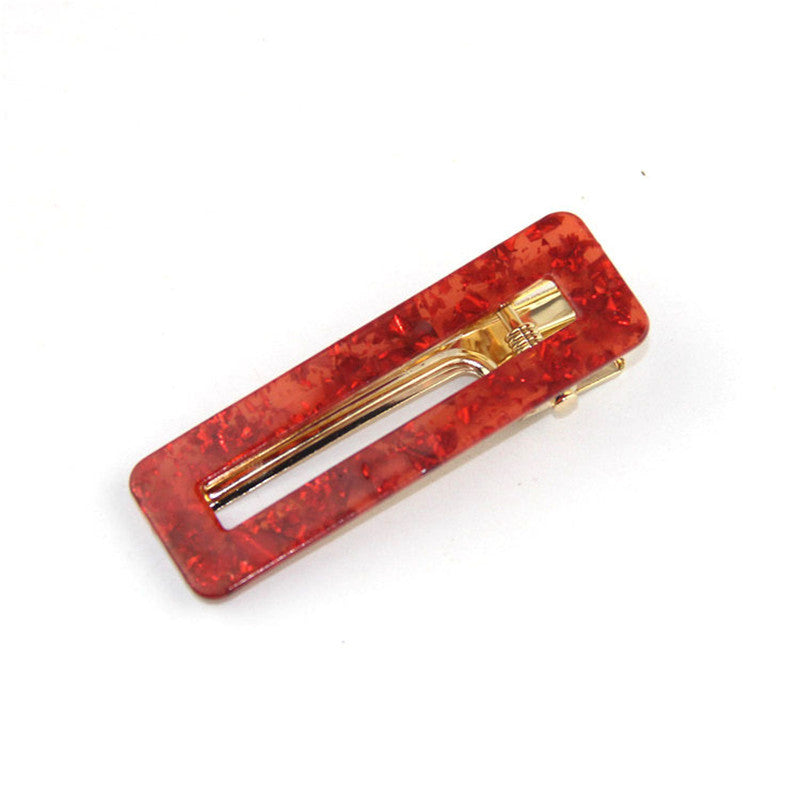 JMT-044746 Geometric Acrylic Side Clip Hairpin - Japanese Retro Korean Style Hair Accessory