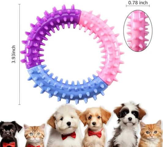 JMT-045194 Durable Rubber Chew Ring for Puppy Teething and Interactive Play for Small to Large Dogs