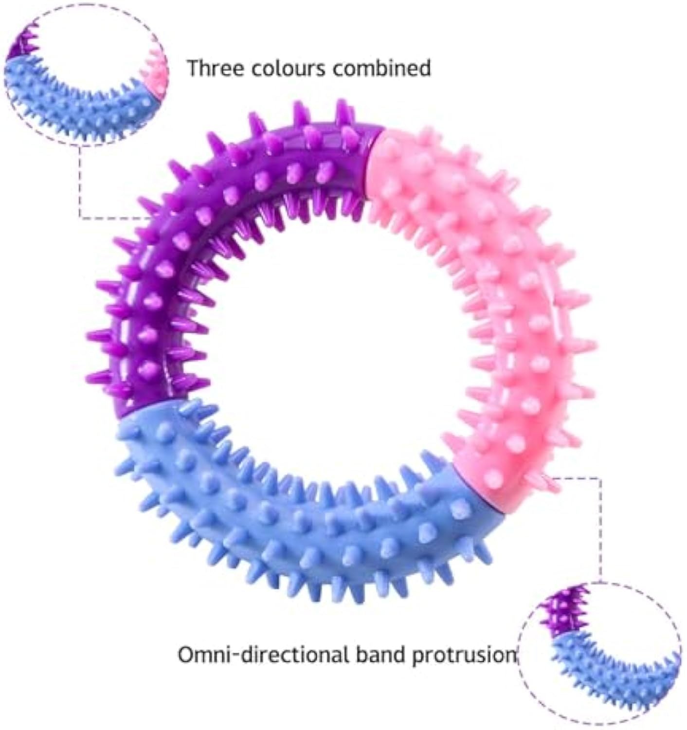 JMT-045194 Durable Rubber Chew Ring for Puppy Teething and Interactive Play for Small to Large Dogs