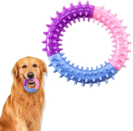 JMT-045194 Durable Rubber Chew Ring for Puppy Teething and Interactive Play for Small to Large Dogs