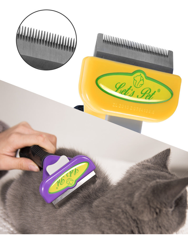 JMT-045450 Pet Hair Removal Comb for Dogs and Cats - Long and Short Hair Options, ABS + Stainless Steel Blade