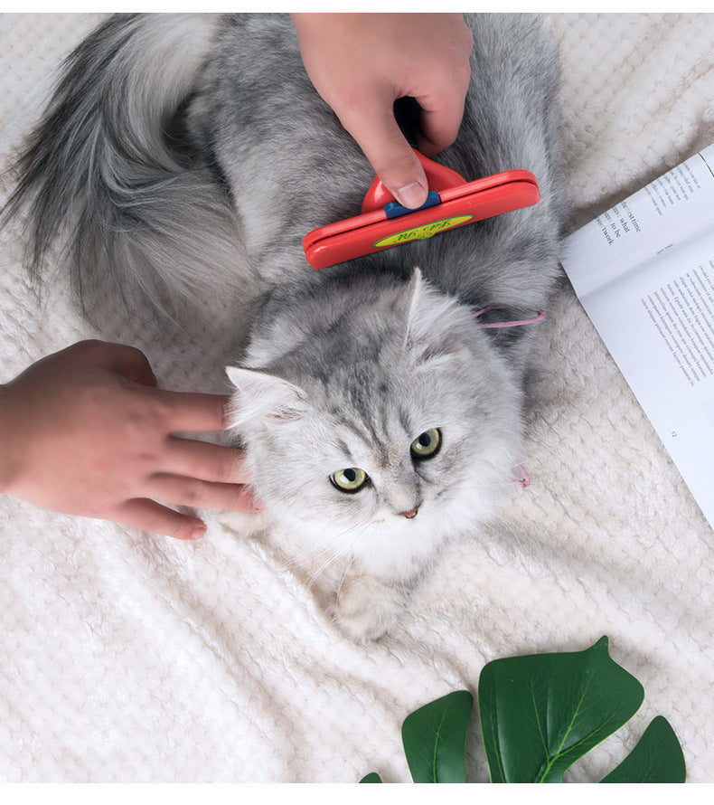 JMT-045450 Pet Hair Removal Comb for Dogs and Cats - Long and Short Hair Options, ABS + Stainless Steel Blade