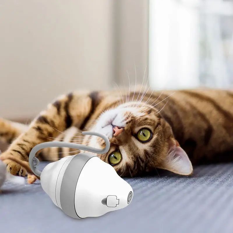 JMT-045514 Automatic Moving Mouse Cat Toy with Glowing Feather and Irregular Movement for Engaging Playtime