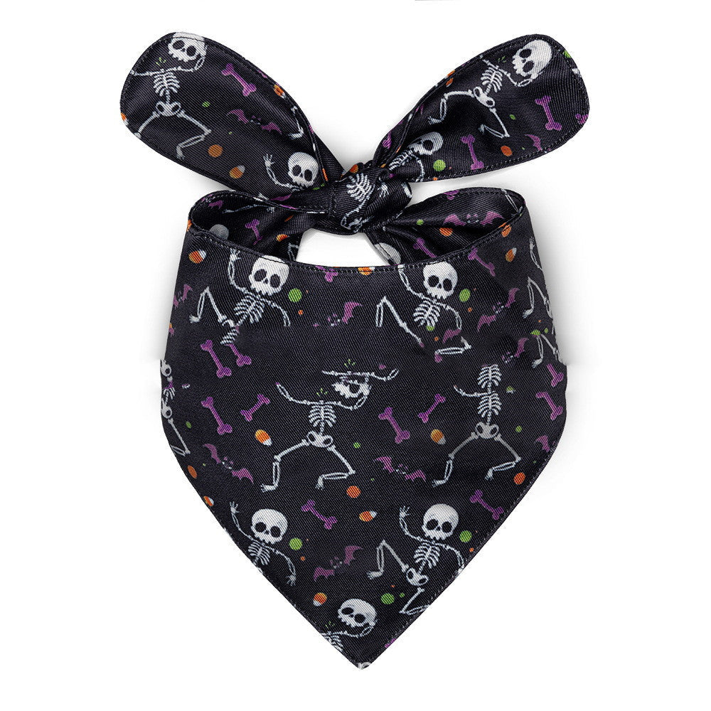 JMT-045834 Halloween Dog Saliva Towel - Double Layer Polyester Bib with Various Patterns