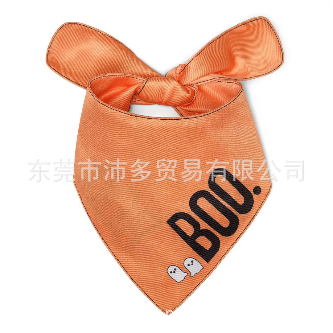 JMT-045834 Halloween Dog Saliva Towel - Double Layer Polyester Bib with Various Patterns