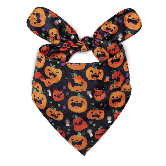 JMT-045834 Halloween Dog Saliva Towel - Double Layer Polyester Bib with Various Patterns