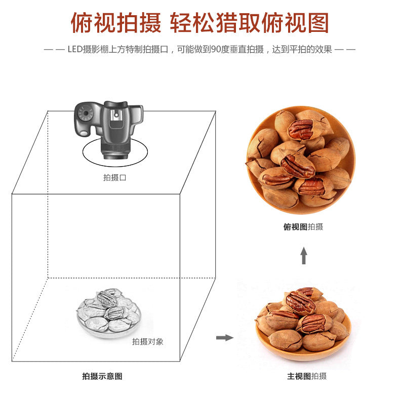 JMT-045898 60cm LED Photography Light Box with Polyester Backdrop for Professional Studio Use