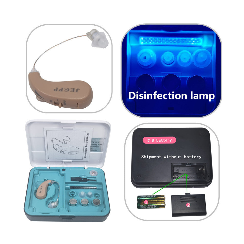 JMT-046346 KXW210 UV Sterilization Ear Hook Hearing Aid Headset with USB Charging and Three Earplugs