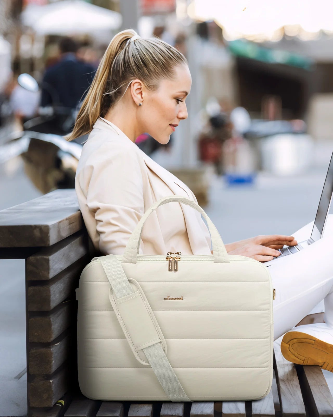 JMT-046346 Lightweight 15.6 in Laptop Briefcase for Work and Business - Unisex Messenger Bag with Shoulder Strap