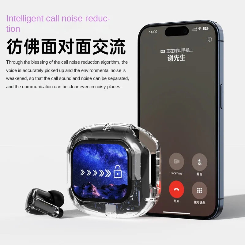 JMT-046538 AirMAX A9Pro In-Ear Bluetooth Headset with Transparent LCD Screen and Long Battery Life
