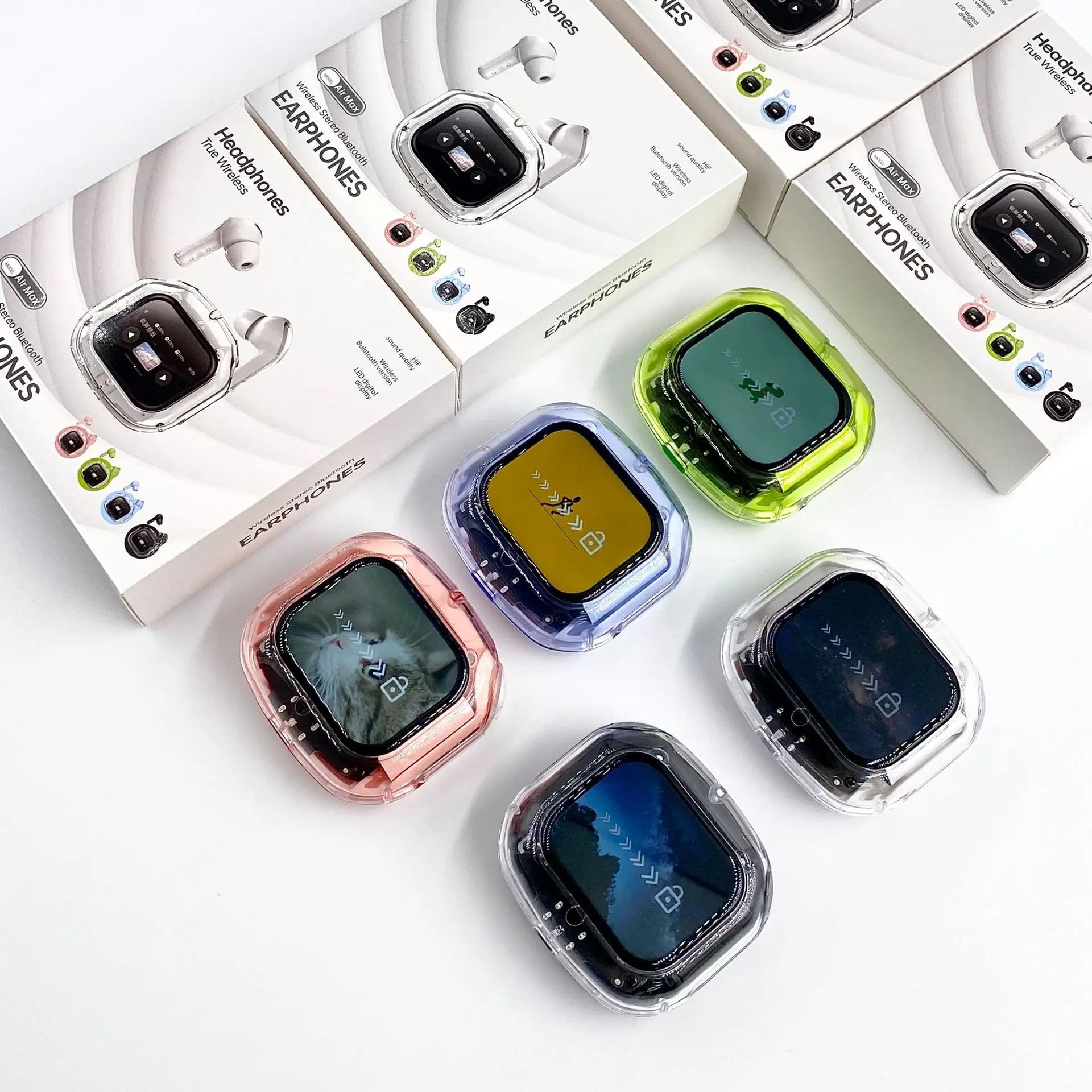JMT-046538 AirMAX A9Pro In-Ear Bluetooth Headset with Transparent LCD Screen and Long Battery Life