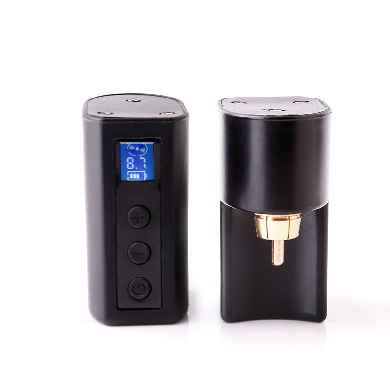 JMT-046538 Wireless Tattoo Power Supply with DC and RCA Connectors, Lightweight Lithium Battery, 1400mAh Capacity