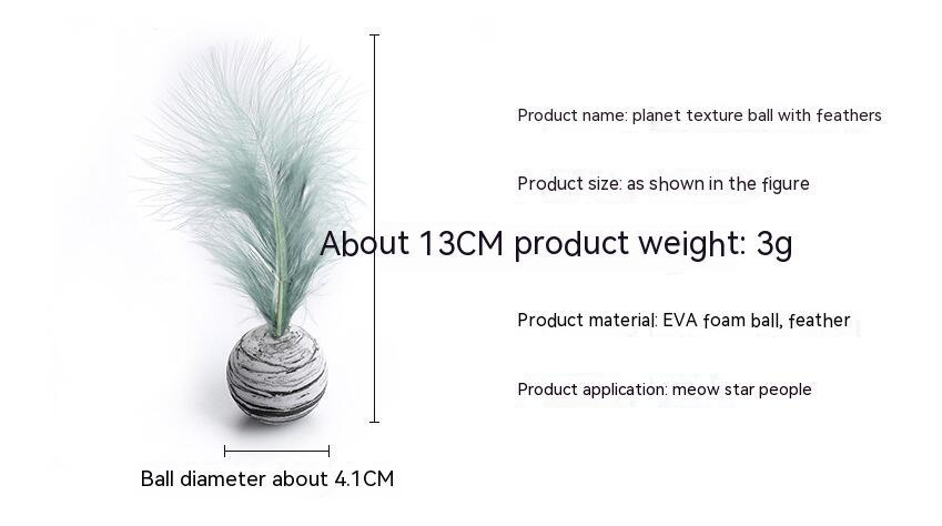 JMT-046666 Feathered EVA Lightweight Foam Ball Toy for Cats – Fun Pet Playtime Accessory