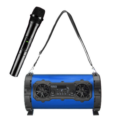 JMT-046858 Outdoor High-Power Bluetooth Speaker with Wired and Wireless Microphone, USB Connection, Built-in Lithium Battery, 25W Output, 15m Range, MP3 Support, 3-Hour Playtime