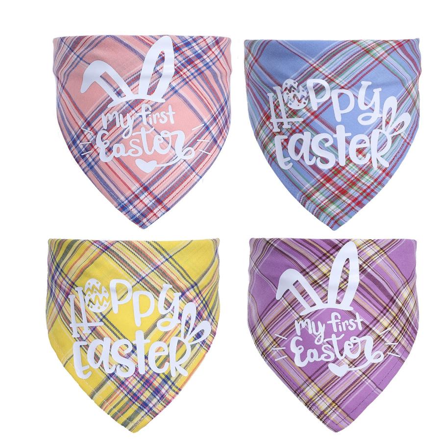 JMT-046986 Easter Bunny Pet Triangle Towel for Cats - Cotton, Casual Style, 20-42cm Neck Size