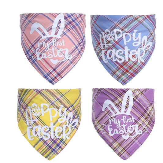 JMT-046986 Easter Bunny Pet Triangle Towel for Cats - Cotton, Casual Style, 20-42cm Neck Size