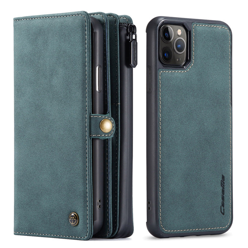 JMT-047050 Leather Wallet-Style Phone Case for Select Samsung and Apple Models, Handmade TPU & Leather, Available in Black, Dark Brown, Blue, Red