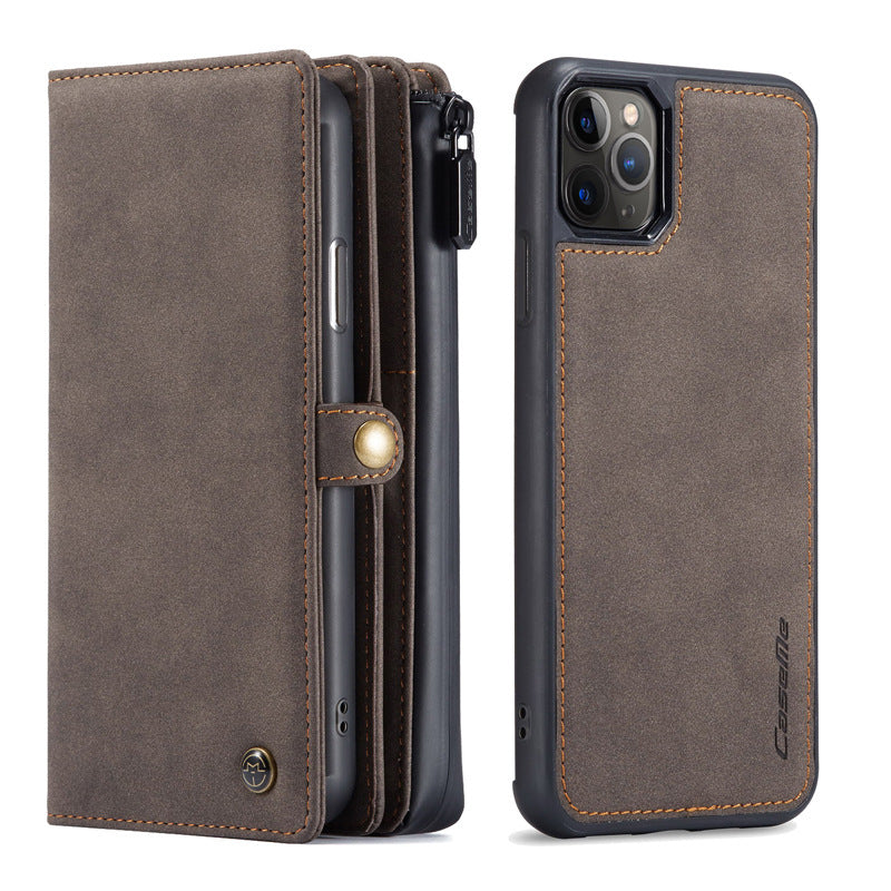 JMT-047050 Leather Wallet-Style Phone Case for Select Samsung and Apple Models, Handmade TPU & Leather, Available in Black, Dark Brown, Blue, Red
