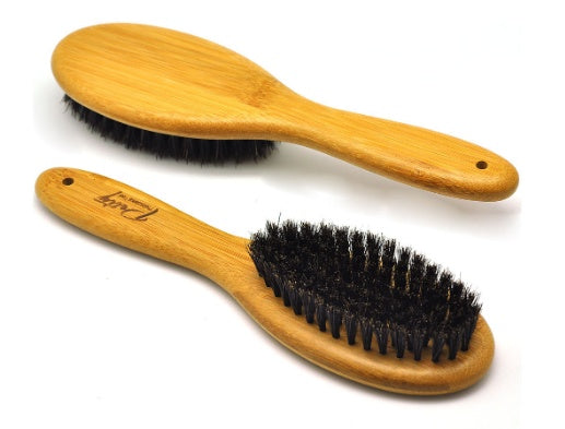 JMT-047498 Bamboo Hair Brush with Wild Boar Bristles and Ergonomic Handle