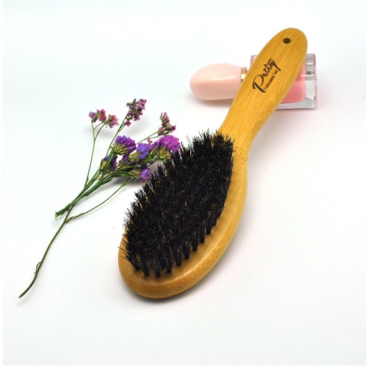 JMT-047498 Bamboo Hair Brush with Wild Boar Bristles and Ergonomic Handle