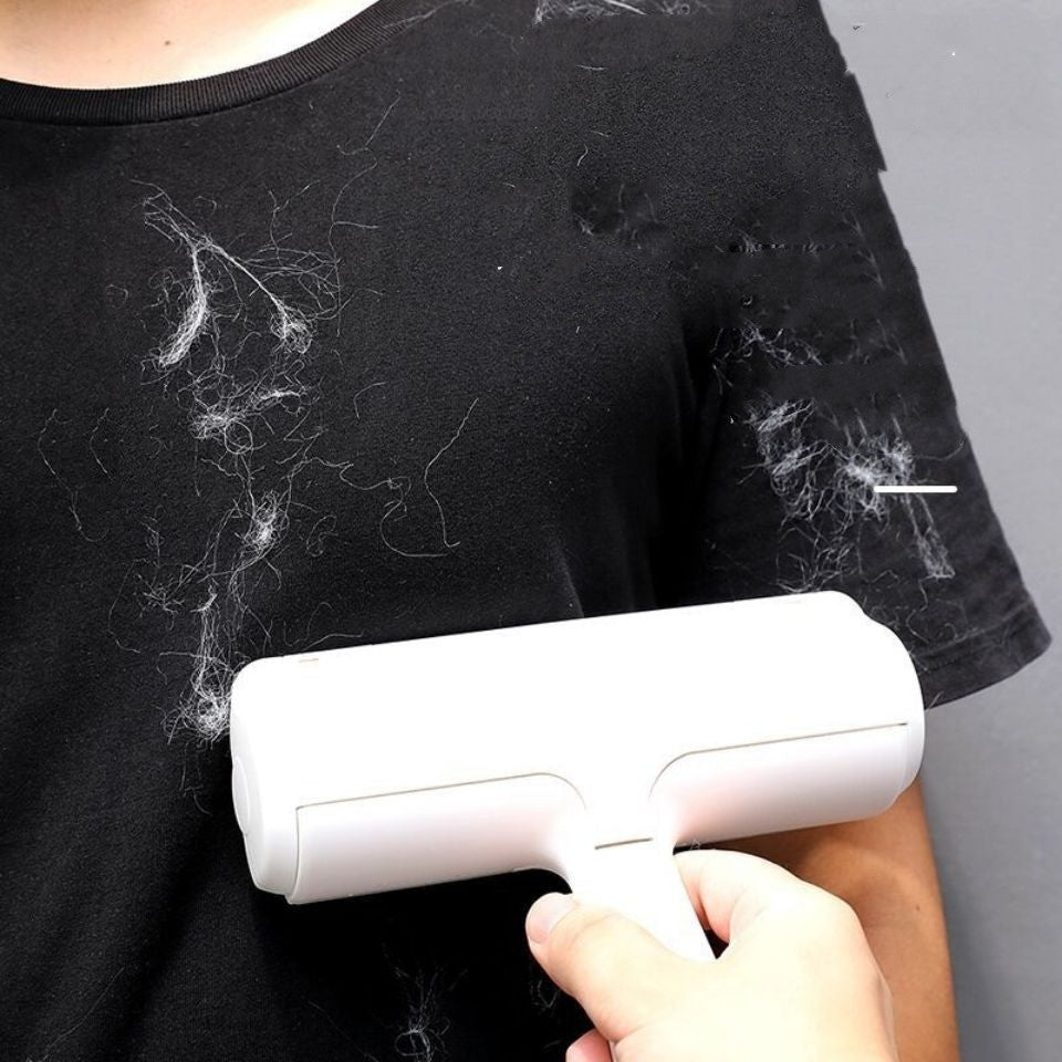 JMT-047754 Pet Roller Cleaning Brush - Effective Fur Remover for Clothing and Furniture, White