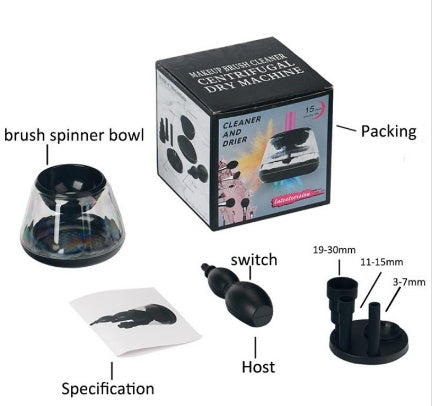 JMT-047946 Electric Makeup Brush Cleaner with 3 Silicone Cans - Compact and Portable Design