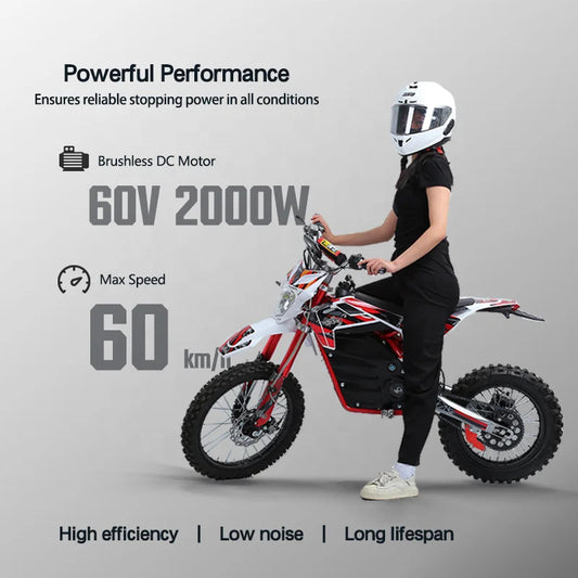 JMT-048586 60V 2000W Electric Dirt Bike for Adults - Off-Road Electric Dirt Bike , Top Speed 27.9 mph