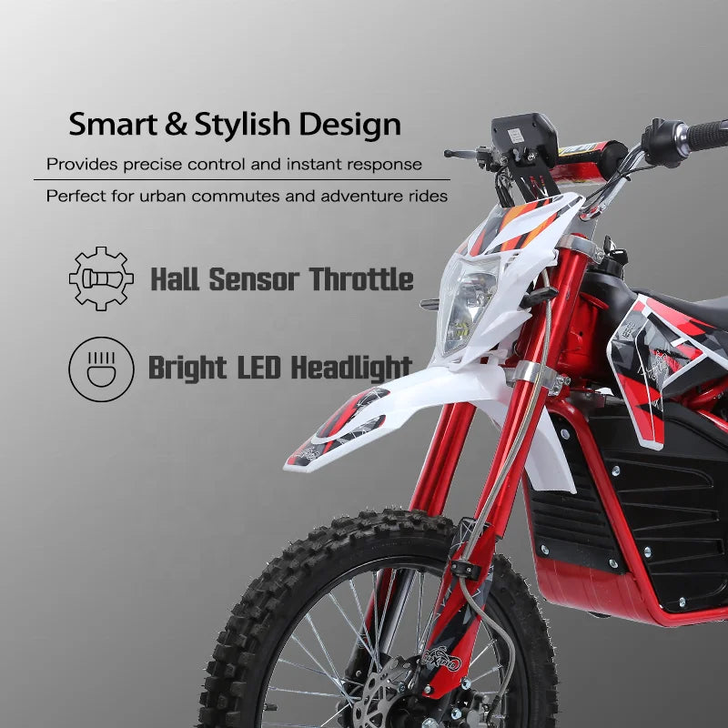 JMT-048586 60V 2000W Electric Dirt Bike for Adults - Off-Road Electric Dirt Bike , Top Speed 27.9 mph