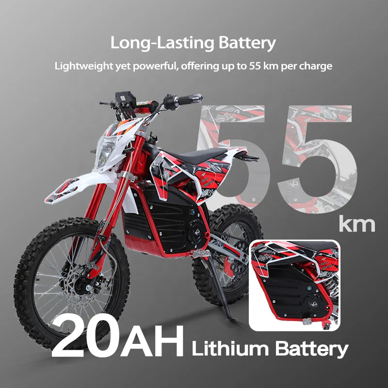 JMT-048586 60V 2000W Electric Dirt Bike for Adults - Off-Road Electric Dirt Bike , Top Speed 27.9 mph