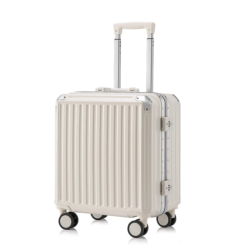 JMT-048714 18-Inch USB Charging End Cup Holder for Travel Trolley with Rotating Casters, ABS and Aluminium Construction
