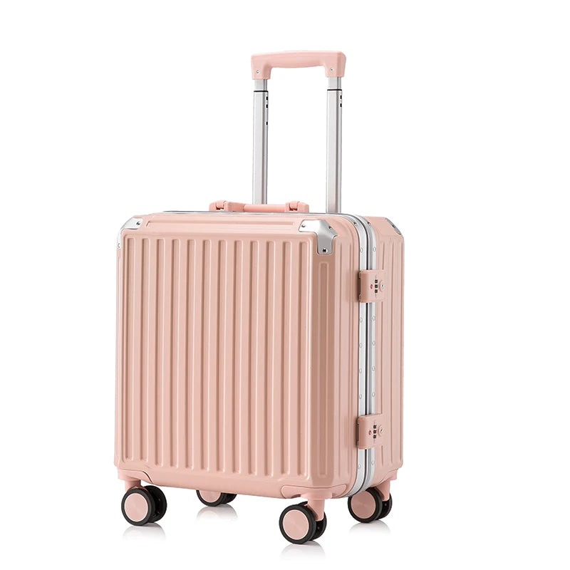 JMT-048714 18-Inch USB Charging End Cup Holder for Travel Trolley with Rotating Casters, ABS and Aluminium Construction