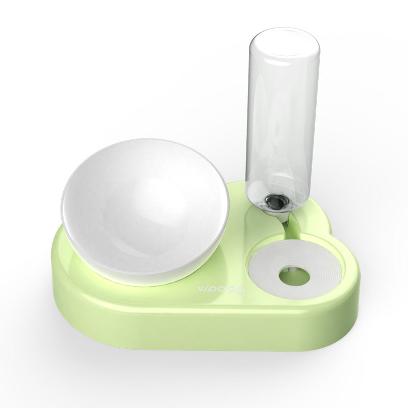 JMT-048842 Tilted Double Cat and Dog Bowl with Automatic Water Refill, Made from Safe PP and PET Materials
