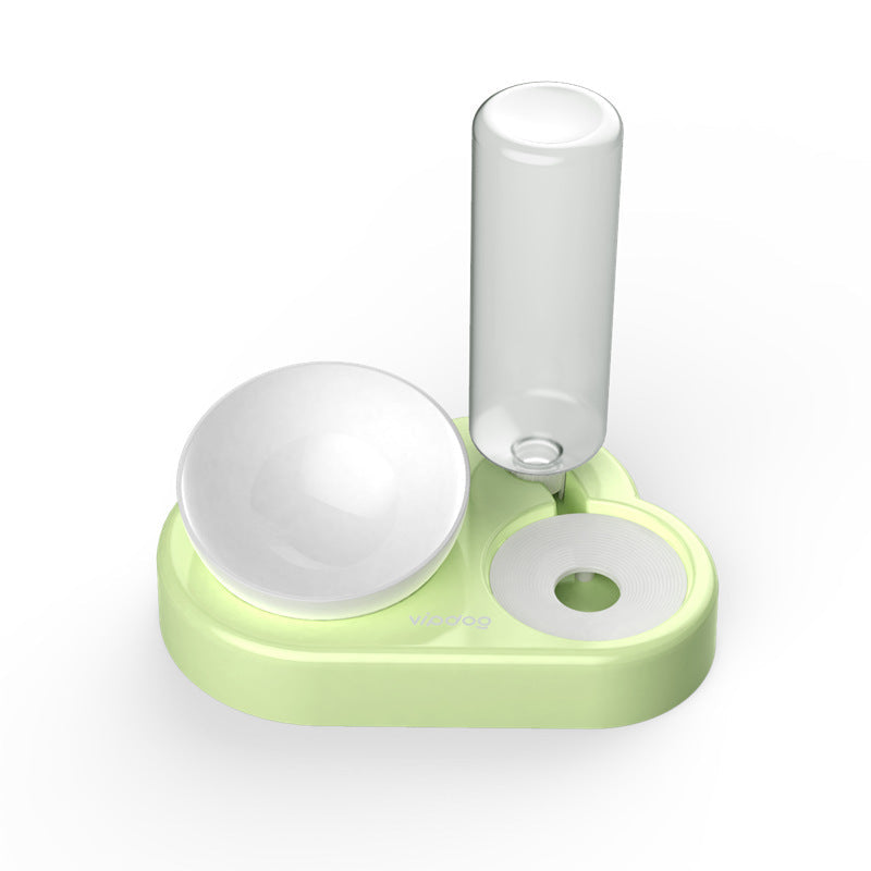 JMT-048842 Tilted Double Cat and Dog Bowl with Automatic Water Refill, Made from Safe PP and PET Materials