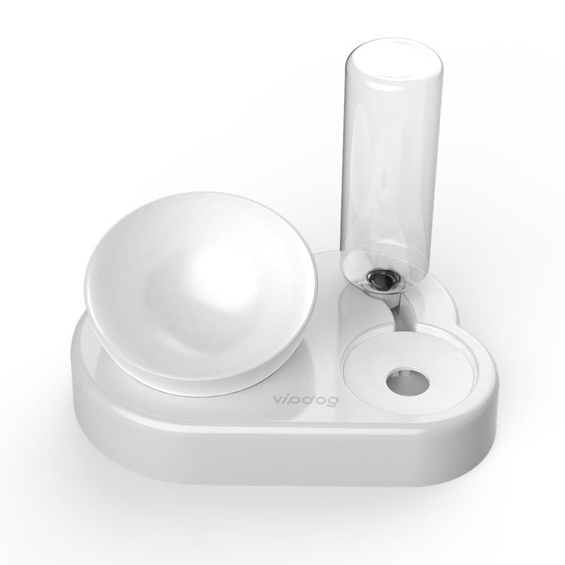 JMT-048842 Tilted Double Cat and Dog Bowl with Automatic Water Refill, Made from Safe PP and PET Materials