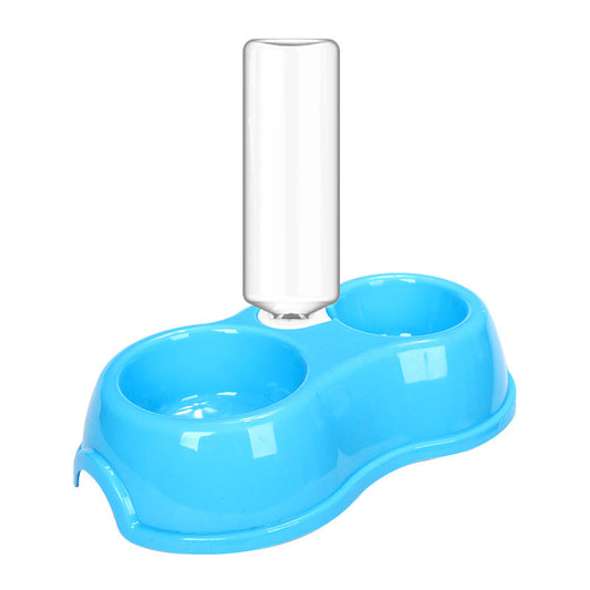 JMT-048842 Tilted Double Cat and Dog Bowl with Automatic Water Refill, Made from Safe PP and PET Materials