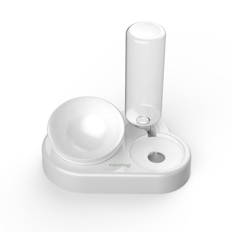 JMT-048842 Tilted Double Cat and Dog Bowl with Automatic Water Refill, Made from Safe PP and PET Materials